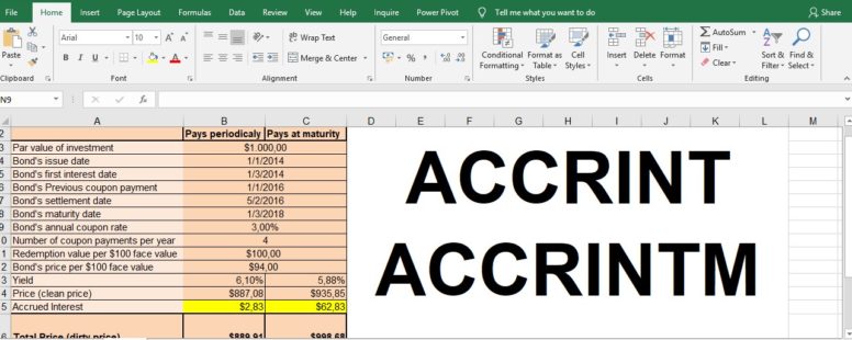 How To Use The Financial Functions Accrint Accrintm - 