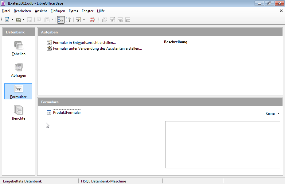 Erstellen Sie einen Bericht in Tabellenlayout, der auf allen Feldern der Tabelle Produkte basiert und aufsteigend nach dem Feld Beschreibung sortiert ist. Speichern Sie den Bericht als b1.