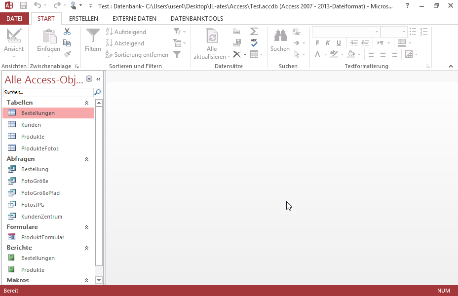 Exportieren Sie die Abfrage FotoGrößePfad im csv-Format im Ordner IL-ates\Word auf dem Desktop unter dem Namen Vorsicht.csv. Exportieren Sie die Abfrage FotoGrößePfad im csv-Format im Ordner IL-ates\Word auf dem Desktop unter dem Namen Vorsicht.csv.