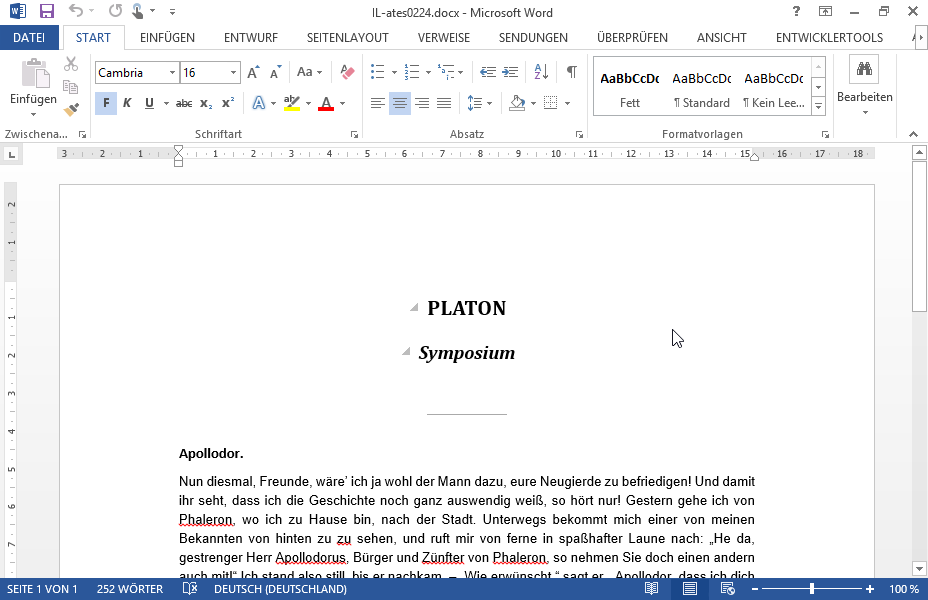 Finden Sie mithilfe des Dialogfensters Suche das zweite Vorkommen des Wortes doch Finden Sie mithilfe des Dialogfensters Suche das zweite Vorkommen des Wortes doch