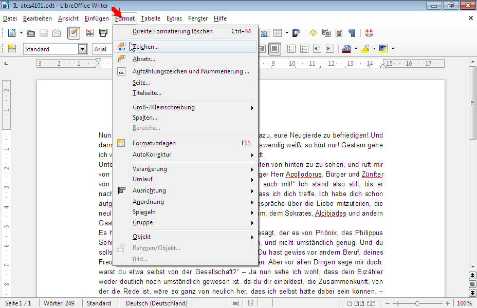 Formatieren Sie den ersten Absatz des Textes der mit dem Text Nun diesmal beginnt, mit einem linken Einzug (Vor Text) von 1,2 cm und einem rechten Einzug (Hinter Text) von 1,6 cm.