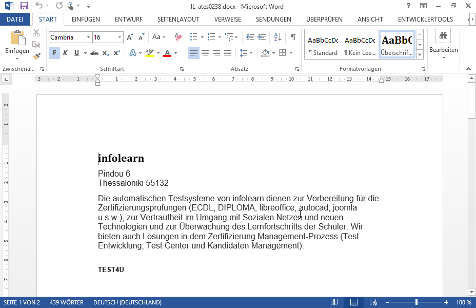 Im aktuellen Dokument gibt es ein Foto. Markieren Sie es. Im aktuellen Dokument gibt es ein Foto. Markieren Sie es.