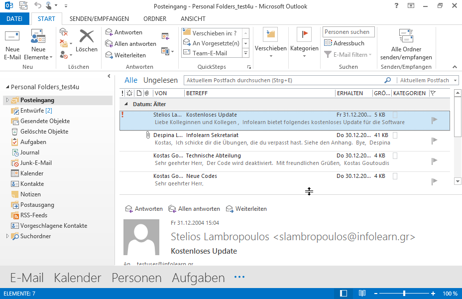Schlagen Sie ein beliebiges Thema in der MS-Outlook-Hilfe nach. Die Hilfe soll in einem neuen Fenster angezeigt werden. 