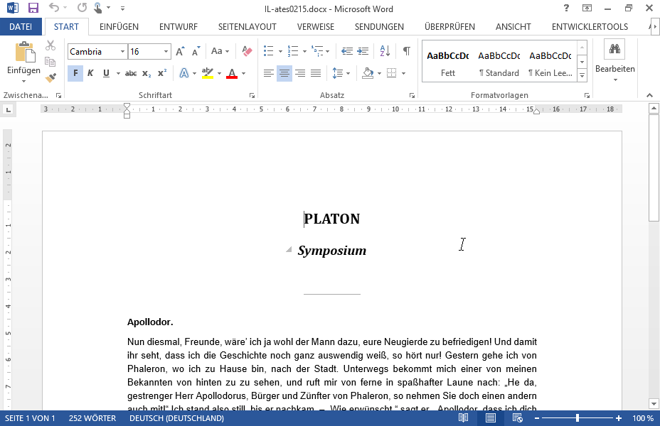 Schließen Sie das aktuelle Dokument, ohne Microsoft Word zu beenden. 