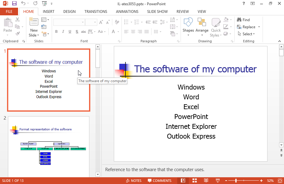 Adjust the size of the graphic (photograph) which appears on the slide titled POWERPOINT 2000 up to 70% of its original size.