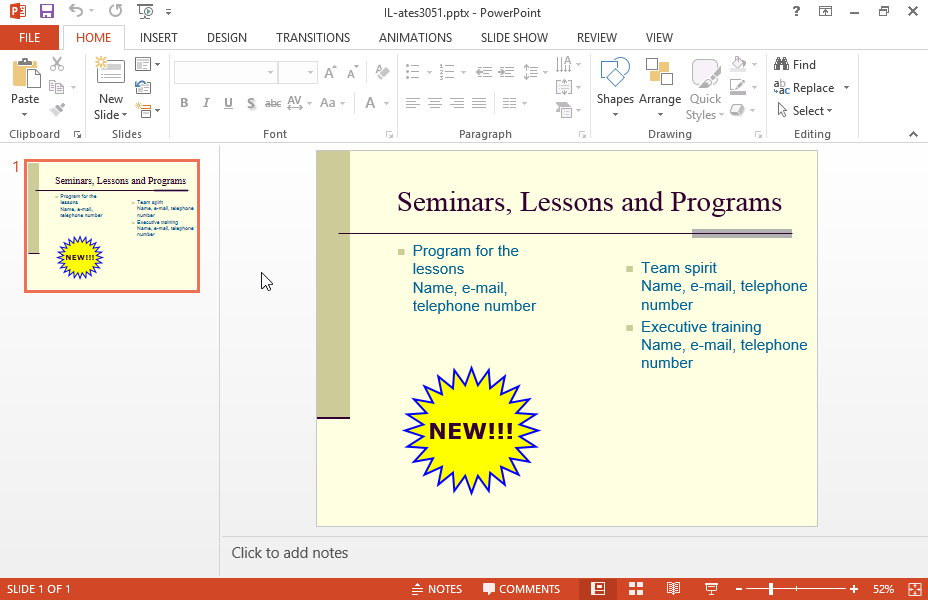 Align the star to the center (both horizontally and vertically) of the slide.