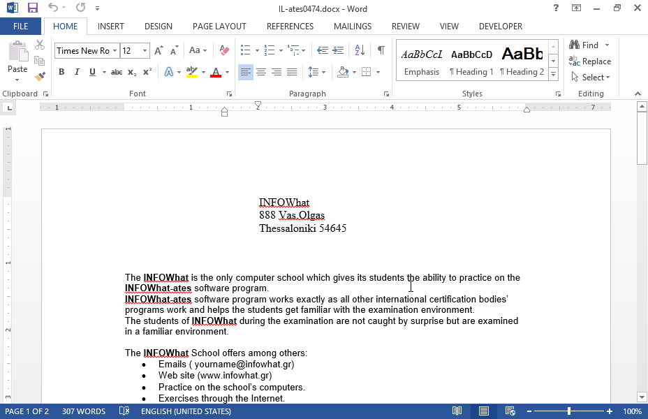 Apply outside borders on the first cell of the table displayed on the first page of the current document. 