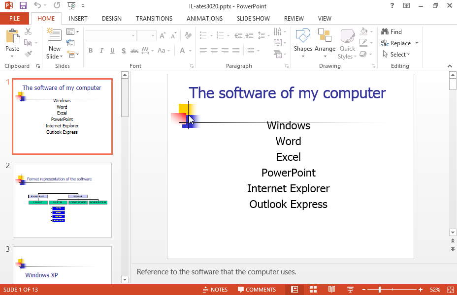 Apply the Fly In From Bottom animation to the main text (not the Title) which appears in the 1st slide. Make sure it starts with a mouse click. Apply the Fly In From Bottom animation to the main text (not the Title) which appears in the 1st slide. Make sure it starts with a mouse click.