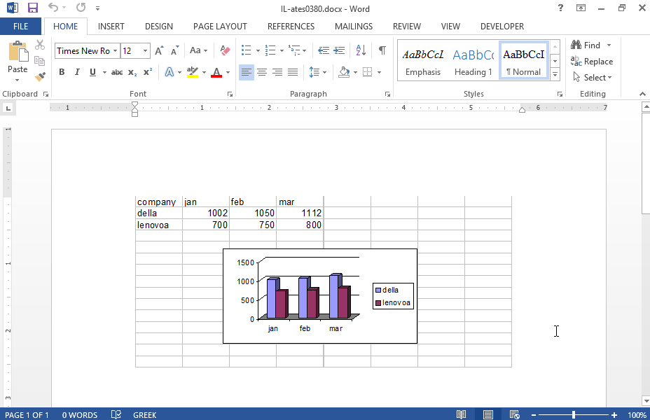 Change the column color of della into dark blue. In addition, display all the major gridlines.