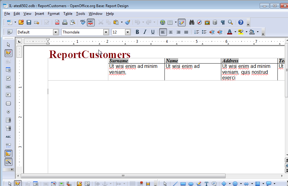 Change the orientation of the report to portrait and print it.