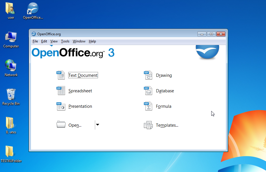 Create a new database on the desktop in the folder IL-ates\OO_Base with the name test.odb. Create a new database on the desktop in the folder IL-ates\OO_Base with the name test.odb.