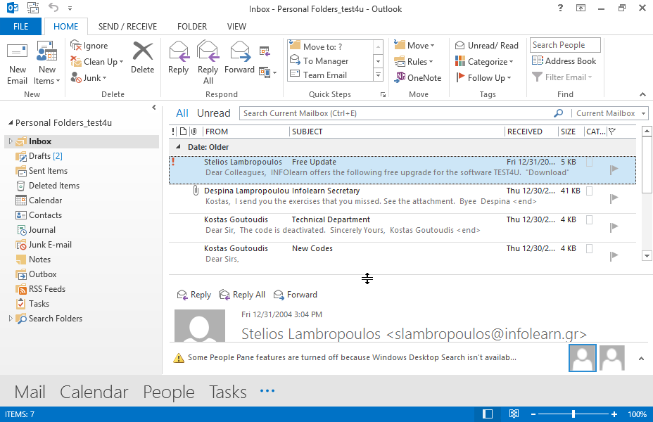 Create a new email message and copy the body of the New Codes email in the new message. Then save it to the Drafts folder. Create a new email message and copy the body of the New Codes email in the new message. Then save it to the Drafts folder.
