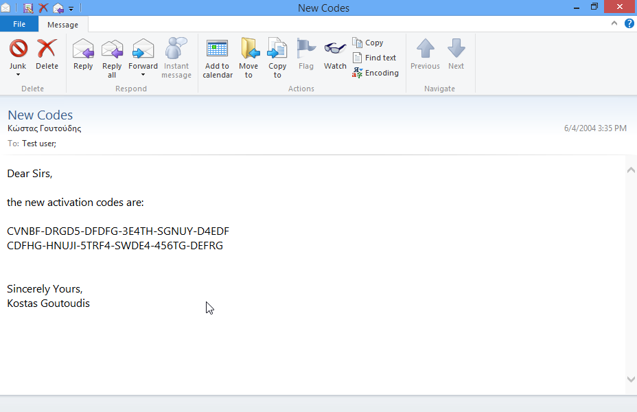 Create a new email message and copy the main body of the New Codes email message to the new message. Save the new message in the Drafts folder and close it.