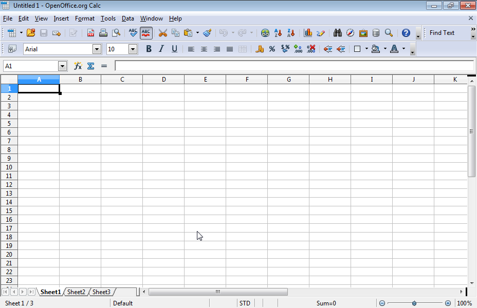Create a new workbook based on the testtemplate template which located in the folder IL-ates\OO_Calc of your desktop.