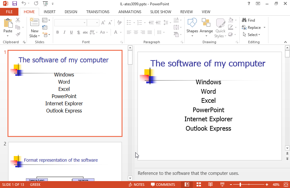 Create one more window for the current presentation and change the zoom percentage to 100%. Create one more window for the current presentation and change the zoom percentage to 100%.