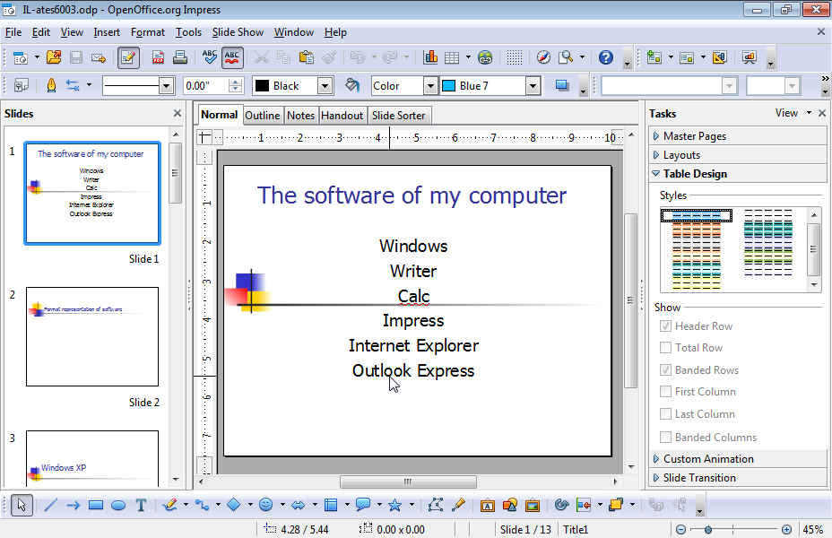 Create one more window for the current presentation and change the zoom percentage to 50%.