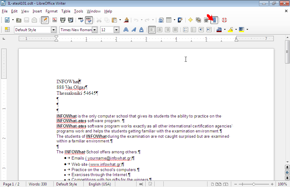 Delete the paragraph mark appearing after the word INFOWhat. Delete the paragraph mark appearing after the word INFOWhat.
