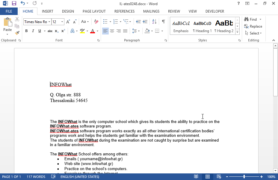 Delete the paragraph mark which appears after the word INFOWhat. Delete the paragraph mark which appears after the word INFOWhat.