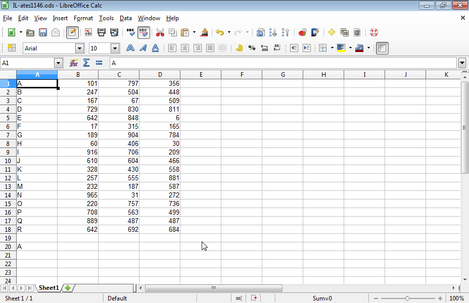 Display in cell C20, the value of cell Á20, in the column C of the table Á1:C18 by using the function Lookup.
(The answer may be different on the solution video because the cell values change every time you run TEST4U).