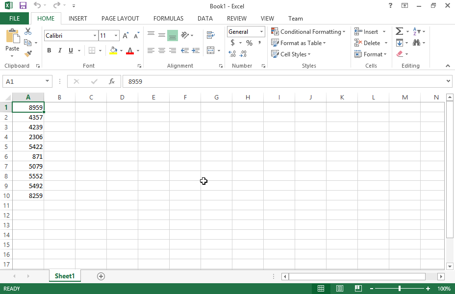 Enter the appropriate function in the cell B1, so that if the value in the cell (A1) is higher than 5000, the function will return 1. If the value in the cell A1 is less than or equal to 5000, the function will return 0. Reproduce the function up to the cell B10.