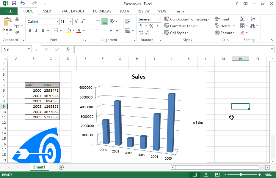 Fill the columns of the chart using the arrow image located in Sheet1. Then, delete the image.