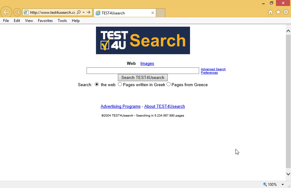 Find information about test4u on the web. The results should include pages from Greece only. Before you submit your answer, make sure that the result page is displayed.