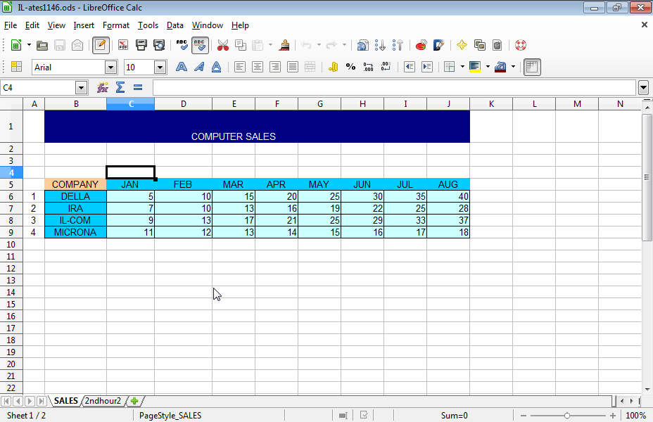 Freeze panes in the active spreadsheet, so that the first part is composed by the first two rows and the second one is composed by the rest of the spreadsheet.