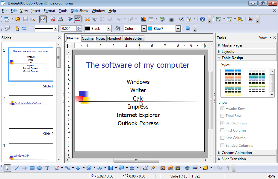 In the title text of the 3rd slide apply the effect Checkerboard Across so that it will start automatically. Then the basic text should appear with the same effect and the same options but it should start with a mouse click. In the title text of the 3rd slide apply the effect Checkerboard Across so that it will start automatically. Then the basic text should appear with the same effect and the same options but it should start with a mouse click.