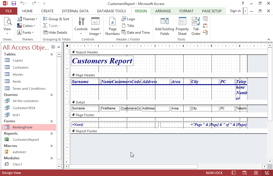 Insert a new text box in the footer of the report that will display the total of records.