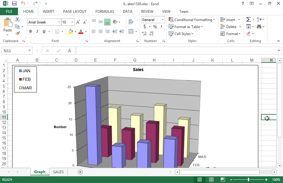 Insert the Data Series of May in the chart appearing on the Graph worksheet.