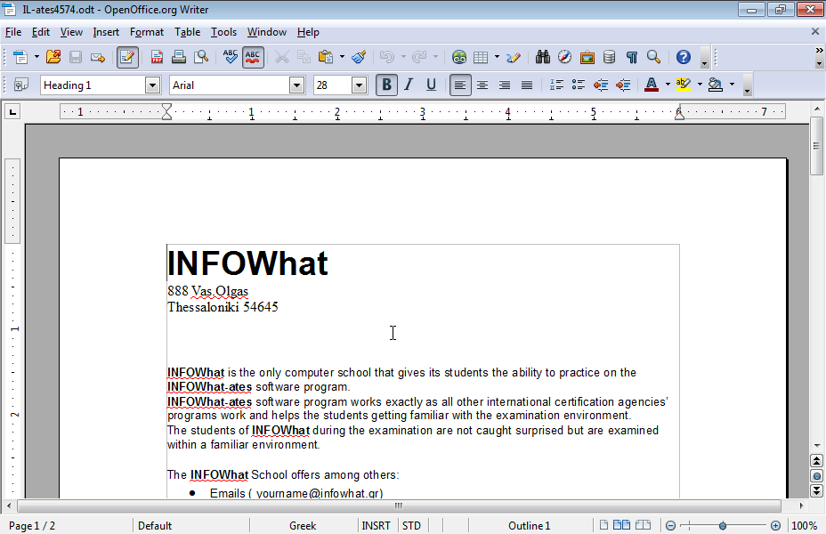 Insert the symbol ® in the end of the word INFOWhat appearing in the document Heading.
