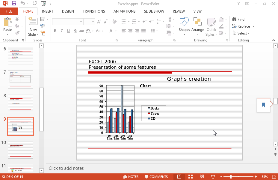 Make sure the Value Data Labels, of the chart which appears in the current slide, are displayed. Make sure the Value Data Labels, of the chart which appears in the current slide, are displayed.