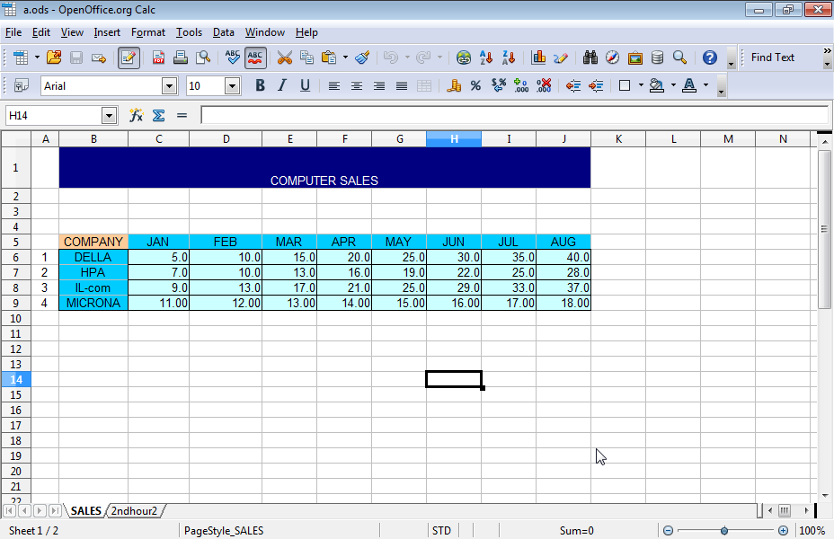 Move the SALES worksheet of the a file so that it is displayed first in the b file already opened.