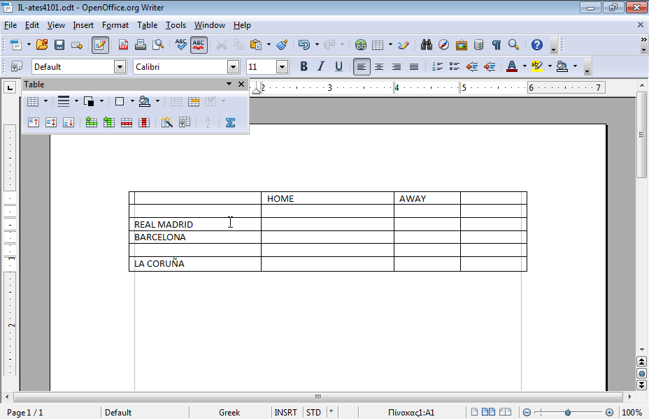 Navigate from Desktop to IL-ates\OO_Writer folder and open the image Exercise.jpg. Then apply all necessary formats on the table appearing on your document so that it corresponds to the table of the image Exercise.jpg. Navigate from Desktop to IL-ates\OO_Writer folder and open the image Exercise.jpg. Then apply all necessary formats on the table appearing on your document so that it corresponds to the table of the image Exercise.jpg.