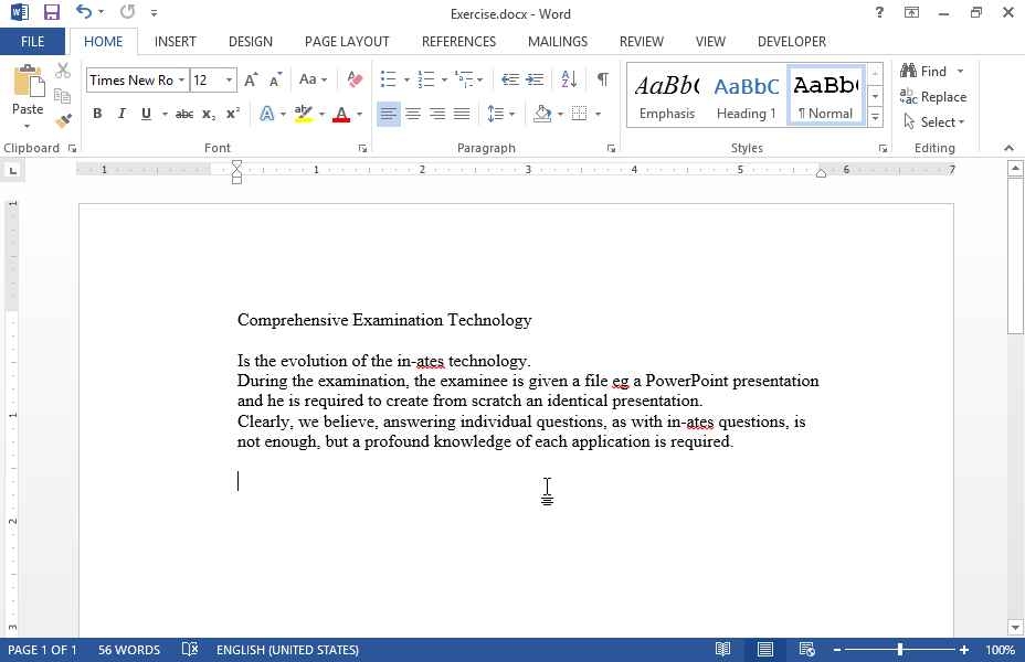 Navigate from Desktop to IL-ates\Word folder and open the image Exercise.jpg. 
Then apply all necessary formats in the document which appears on your screen, so that it looks like the document which appears on Exercise.jpg image. You don’t need to create red frames and arrows; they appear only for your instructions.