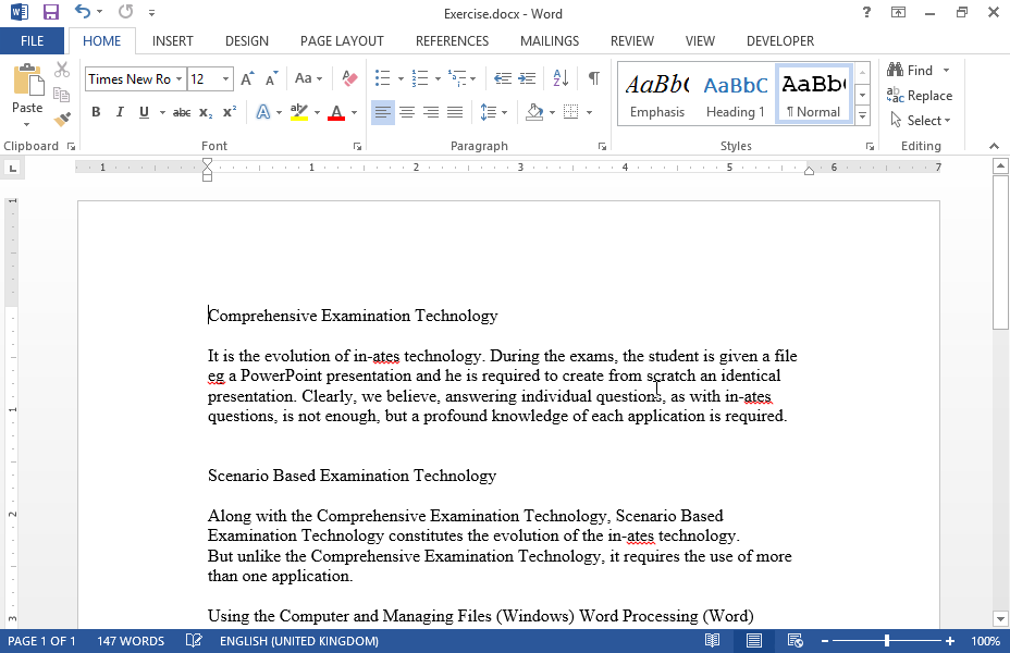 Navigate from Desktop to IL-ates\Word folder and open the image Exercise.jpg. Then apply all necessary formats on the document which appears on your screen, so that it looks like the document which appears on image Exercise.jpg. You don’t need to draw red frames and arrows; they are displayed only for your instructions.