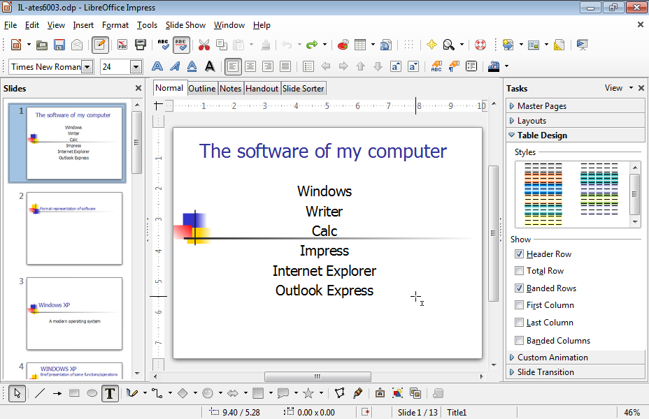 Navigate to the slide titled WRITER-Presentation of some menus. Then change the paragraph spacing of the bulleted list placeholder (above and below) into 0.3in. Navigate to the slide titled WRITER-Presentation of some menus. Then change the paragraph spacing of the bulleted list placeholder (above and below) into 0.3in.
