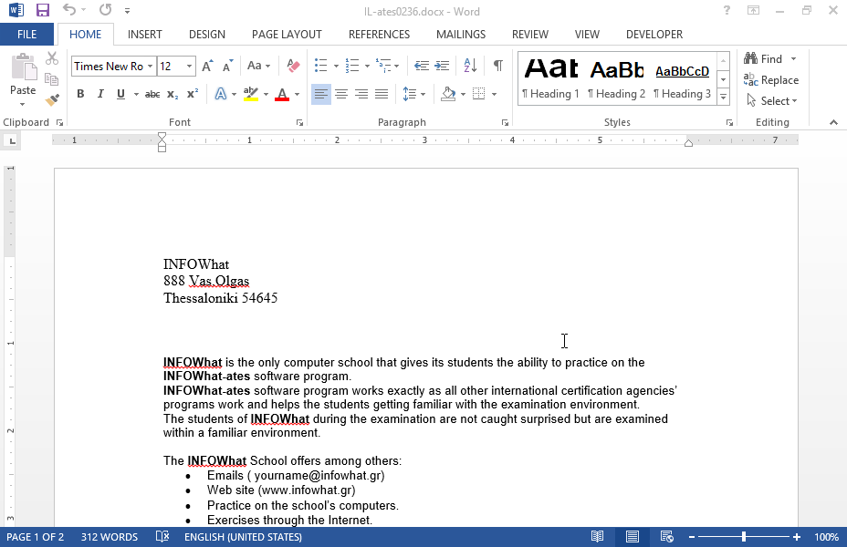 Navigate to the table of the first page of the current document and remove all borders. Then apply single outside border of 6pt width.