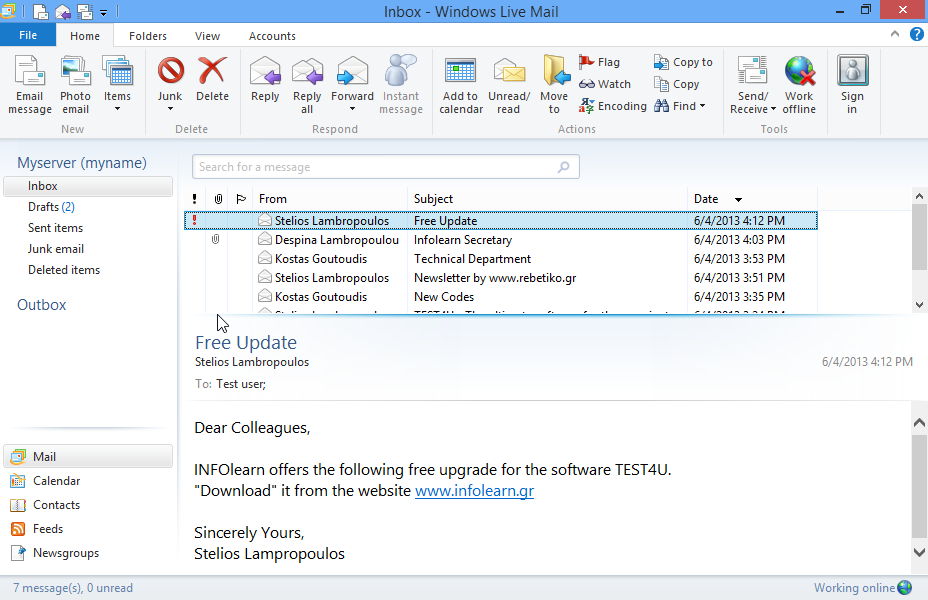 Open the folder containing email messages ready to be sent. Open the folder containing email messages ready to be sent.