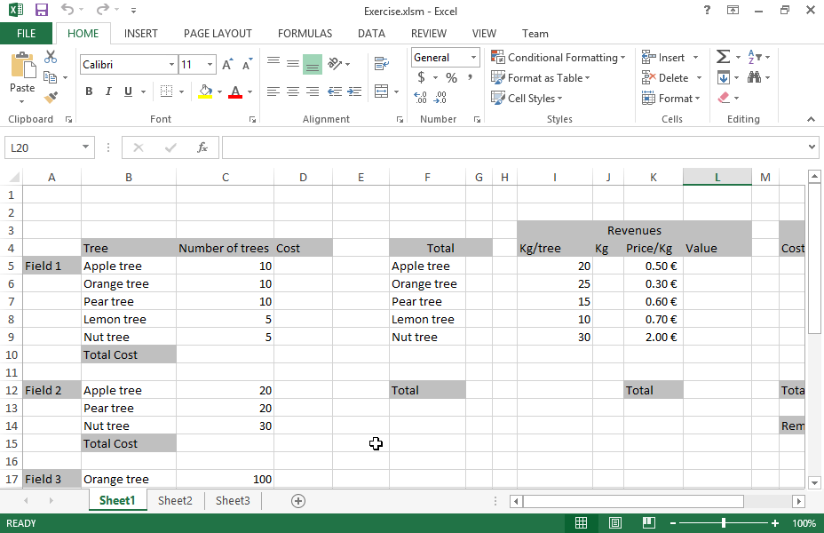 Perform any changes required in the already opened worksheet so that it looks identical to the one of the photo Picture.jpg located in the IL-ates\Excel folder on your Desktop.