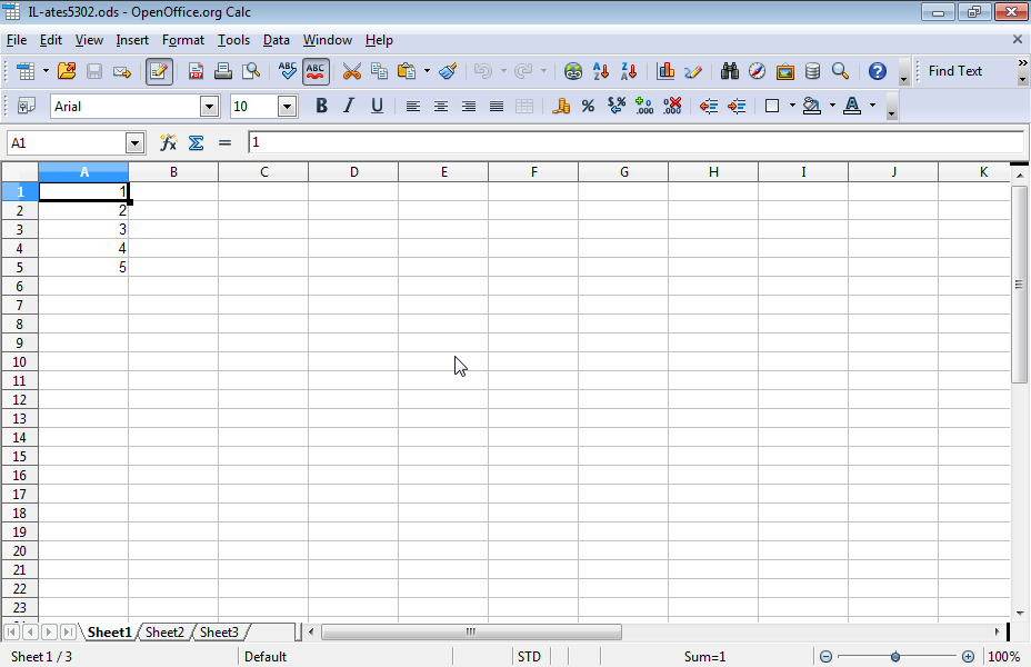 Save the active workbook as mybook.ods in the IL-ates\OO_Calc file on the desktop.