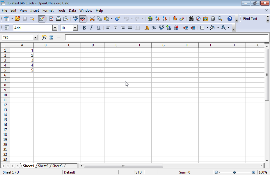 Save the active workbook, in Microsoft Excel 95 type, as mybook95.xls in the IL-ates\OO_Calc folder to your desktop.