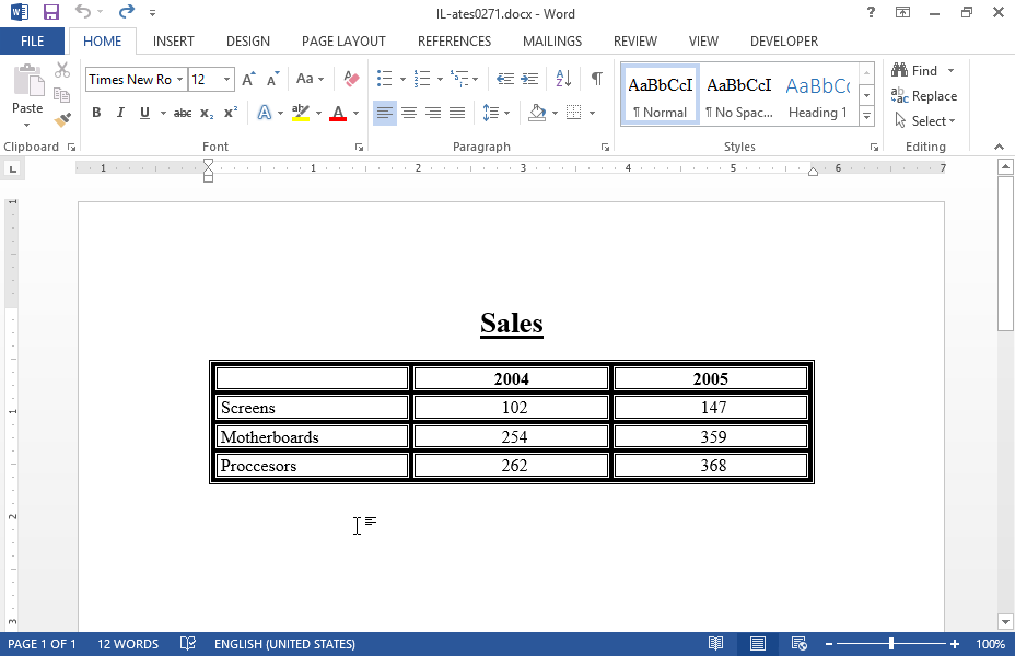 Select the cells of the first and the second line of the table and apply 1pt inside borders in single continuous line. 