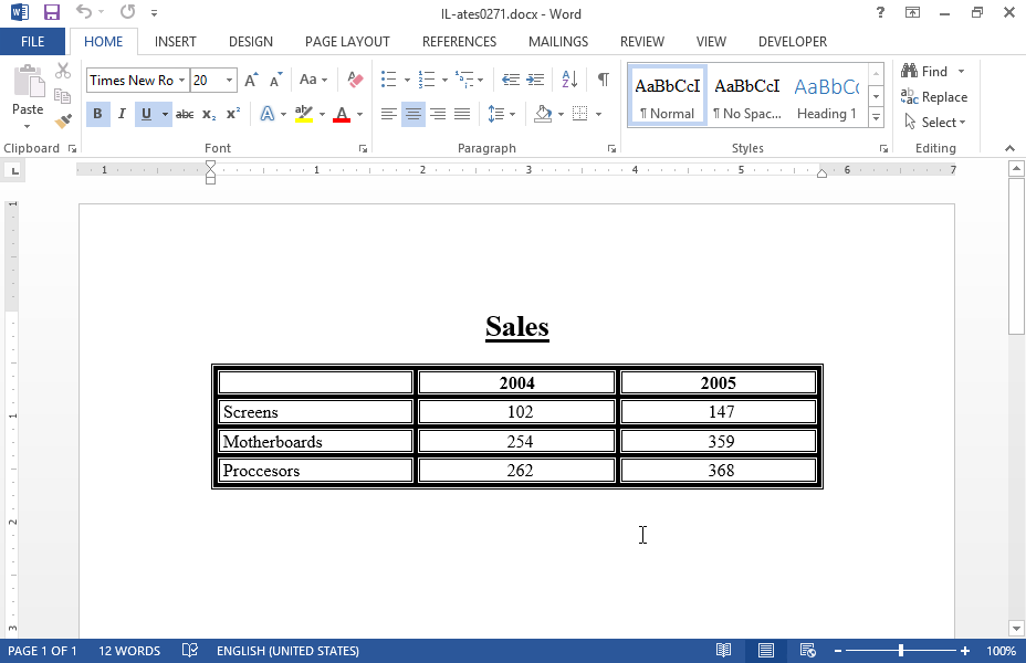 Select the cells of the first and the second line of the table and apply 1pt outside borders in single continuous line.