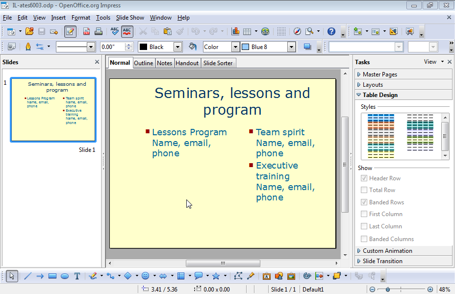 Select the first bulleted text in the right text box of the slide. Then apply italics and black font color.