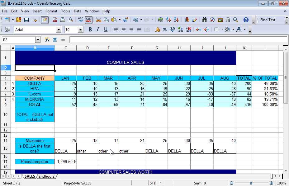 Set the print header of the active worksheet in the following order: title, slash ( / ), sheet name (e.g. myBook/sheet1), and place it at the center of the header. Set the page numbering to appear in the center of the footer, in the Page 1 of ? form.