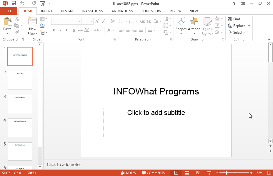 Show any topic of the Microsoft PowerPoint help tool. 