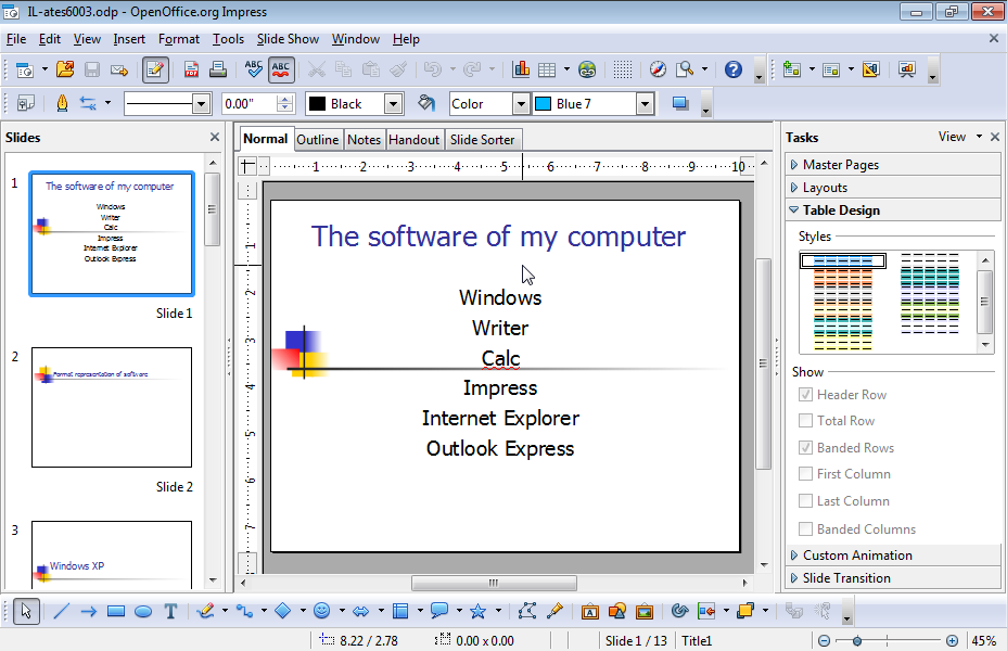Show the 3D-Objects toolbar and the Text Formatting toolbar. Make sure that the 3D-Objects toolbar is displayed in a window. Show the 3D-Objects toolbar and the Text Formatting toolbar. Make sure that the 3D-Objects toolbar is displayed in a window.