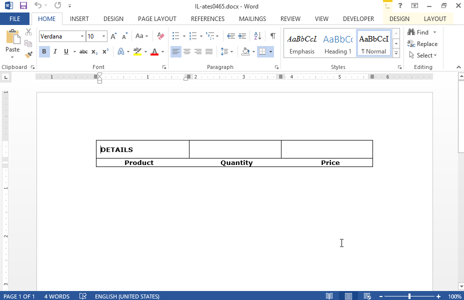 Split the cell of the second line in three columns and one row. 