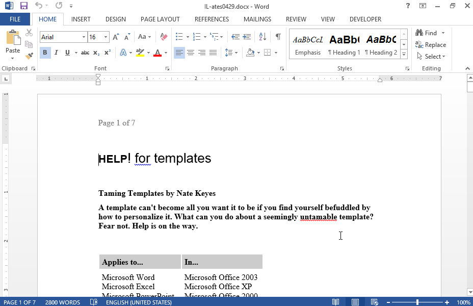 Suppose that you want to create an index. Mark the words Microsoft Word, Microsoft Office 2003 and  Microsoft Excel from the table on the first page. Then, create a modern style index at the end of the document.